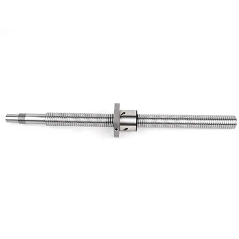 High Precision Ball Screw SFU4010 40mm Ballnut End Machined for CNC With C5 Accuracy and 10mm Lead, cylindrical view, steel material.