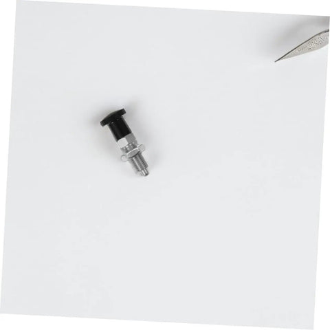 Heavy Duty Tough As Nails Stainless Steel Indexing Plunger With Spring Loaded Knob viewed from above on white background.