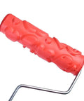 Killer DIY Doodle Dinosaur Wall Printing Roller with High Density Microfiber Cover and Sturdy Alloy Handle, red design
