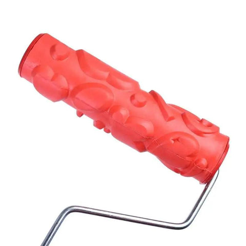 Killer DIY Doodle Dinosaur Wall Printing Roller with High Density Microfiber Cover and Sturdy Alloy Handle, red design