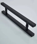 Stainless Steel Door Handle For Glass And Wood Doors Black Push Pull Handle With Square Tube Durable Black Finish