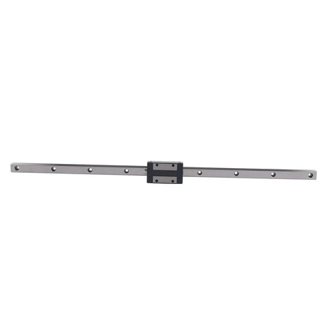 High Speed Linear Guide Rail And Slider Kit With Ball Bearing Steel Blocks, 500mm length, shown front view
