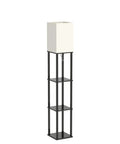 Floor Lamp With Shelves 4 Tier Storage Modern Shelf Floor Lamp With LED Bulb Three Color Temperature Display
