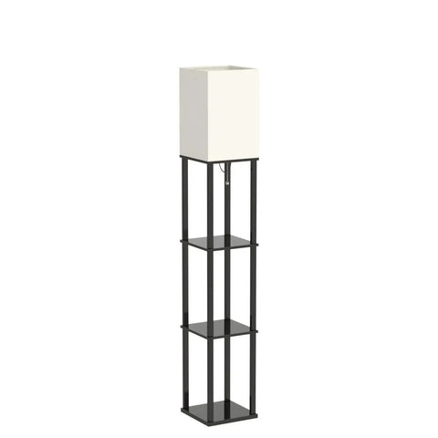 Floor Lamp With Shelves 4 Tier Storage Modern Shelf Floor Lamp With LED Bulb Three Color Temperature Display