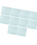 Premium Polycarbonate Welding Helmet Replacement Cover Lens Kit, 10 Pack Spare Transparent Front Plates arranged flat.