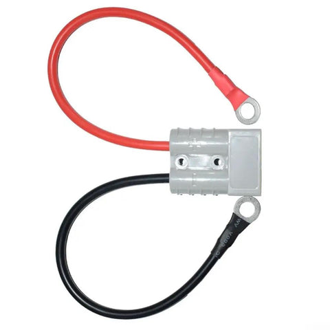 Heavy Duty Fifty Amp Ev Charging Pole Connector with red and black wires, featuring tinned copper for reliable connections.