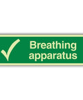 Glow In The Dark First Aid Signage For Rooms And Kits 600 By 200 Millimeters Self Adhesive Vinyl Landscape Format With Tick Mark Eye Wash Points Easy To Spot And Health And Safety Regulations Compliant sign for breathing apparatus area