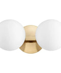 Contemporary Modern Two Light Vanity In Aged Brass Polished Cast Finish Damp Rated Bathroom Vanity Light 6 Inch High By 14 Inch Wide