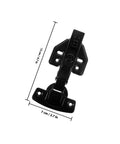 3 Pack Black Stainless Steel Cabinet Hinge for Frameless Cabinets Full Overlay Concealed Design, 7x12 cm, Self Closing
