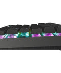 Lightning Fast TKL Shaped Wireless Gaming Keyboard With Hot Swap Magnetic Tmr Switches And Rapid Trigger side view showing RGB lighting and PBT keycaps.