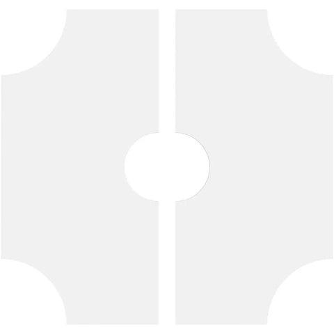 Contemporary Two-Piece Ceiling Medallion, PVC Urethane, 32 Inch Outer Diameter, 7 Inch Inner Opening, shown unassembled