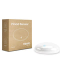 Leak Detection Sensor With Z-Wave Plus For Smart Home, Temperature And Tilt Sensors, Real Time Alerts To Phone Or Email, visible with packaging.