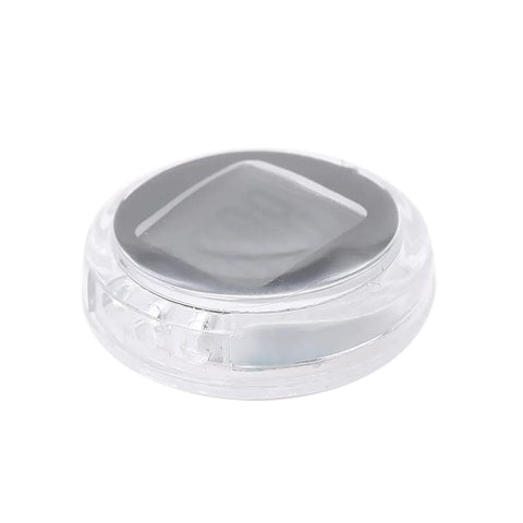 Clear round digital thermometer with square display; stick-on, waterproof clock accessory