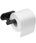 Adhesive Toilet Paper Holder No Drilling Stainless Steel Stick On Wall Mount For Bathroom And RV Matte Black Finish Rust Proof