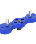 Pro Grade Dowel Drill Guide Jig for Woodworking with Aluminum Alloy Construction and Cr12 Steel Bushings, Precision Hole Positioner, 140mm Blue