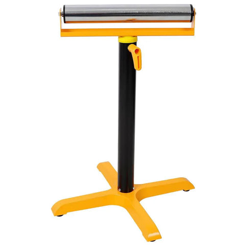 Heavy Duty Roller Stand Shop Workhorse 170 Lb Load Capacity Height Adjustable 27.5 To 46.6 Inches with steel base for woodworking.