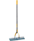 Thatch Rake For Lawns With Curved Steel Tines 15 Inch Brown All In One Lawn Care Tool For Dethatching Aerating Seeding.