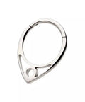 Owl Themed 16G 316L Stainless Steel V-Shape Circle Outline Hinged Segment Clicker Ring In Silver Tone, 10mm Diameter, 1.2mm Thick Gauge
