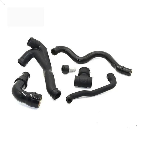 Six Piece Engine Crankcase Vacuum Hose Kit That Fits MK4 VWs For Smooth Soot-Free Operation With Reliable 06a103247 And 06a103221af Replacement Parts black rubber hoses