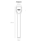 Technical diagram of the Interview GO Handheld Adaptor For Wireless ME GO And PRO Transmitters with dimensions shown.