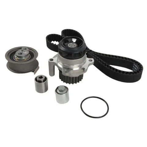 Quality Timing Belt And Water Pump Kit Includes All Needed Hardware For 2 Point 0 Or 2 Point 0T Engine Variants Like Bpy Bwt Cdma Fits Vehicles For 2005 To 2014 Such As A3 A4 Or Tt Models Keeping Your Ride Running Smooth. timing belt kit with water pump, pulleys and hardware