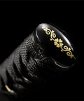Pommel of 1095 Steel Japanese Odachi Long Sword With Iron Tsuba, Full Tang, Badass Battle Ready Sharp Edge, Handmade With Genuine Rayskin Grip
