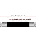 Diagram of One Half Inch By Thirty Six Inch Hydraulic Hose Assembly With Male NPTF Fittings, Crimped Ends, Two Wire SAE 100R2AT