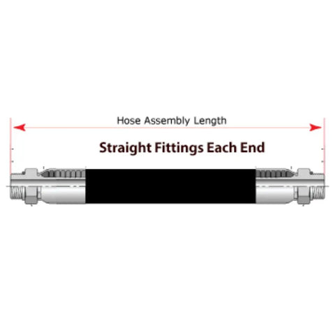 Diagram of One Half Inch By Thirty Six Inch Hydraulic Hose Assembly With Male NPTF Fittings, Crimped Ends, Two Wire SAE 100R2AT