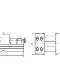 Technical drawing of Premium CNC Milling Vise Delivering Rock Hard Clamping Power And Exact Vertical Parallel Alignment dimensions.