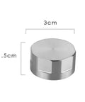 Moka Pot Guard Stainless Steel Spray Cap Anti Splash Shield for Moka Coffee Pot in silver, hexagonal design, size 3cm x 1.5cm.