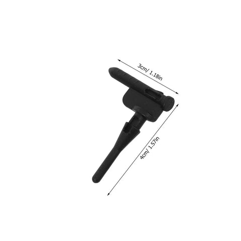 Rock Solid Silicone Fan Mounting Screws Kit With Heavy Duty Anti Vibration Shock Absorbing Pins For PC Case Cooling Fans and Dead Silent Gaming Rig Components Nailed On Point - Black silicone pin detail with measurements.