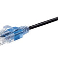 SlimRun Cat6A Patch Ethernet Cable Snagless Narrow Boot UTP 550MHz 10G 30AWG 1 Foot Black for High Density Racks and Fast Home Network Installations Today