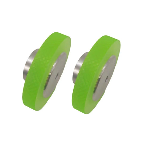 Two Pack Industrial Encoder Roller Wheels Rubber Wheel Wear-Resistant Non-Slip Polyurethane Synchronizer Wheel For Rotary Encoder Perimeter 200mm Hole Diameter 10mm, green rubber wheels