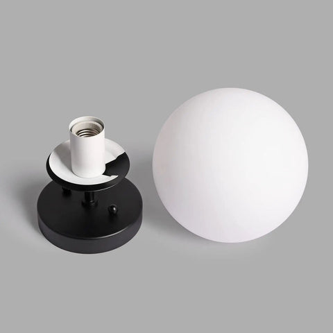 Cool Soft Black Semi Flush Mount Ceiling Light With Frosted Glass Shade, Vintage Close-To-Ceiling Fixture parts displayed