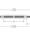 Badass One Inch By Twenty Four Inch Eye And Eye Turnbuckle Forged From Hot Dip Galvanized Steel For Heavy Duty Industrial Rigging and Straight Pull Tasks That Are Dang Tough And Rock Solid Strong, technical drawing view.