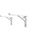 4PCS Triangle Folding Angle Brackets Heavy Duty Shelf Supports for wall mounted benches and tables, 14 inch adjustable, white