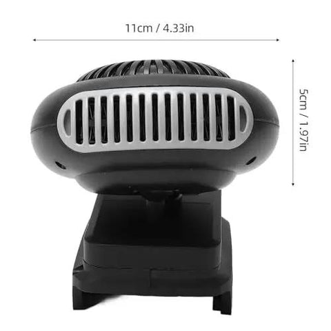 Grab And Go Portable Space Heater With Two Heat Levels And Super Quiet Operation Easy Snap On 18 Volt Battery Compatible, front view showing size and design.