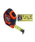 Hi Visibility Engineer's Power Tape Measure 25 Foot By 1 Inch With Bright Yellow Blade And Toggle Lock for precise framing