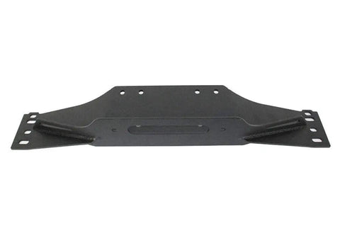 Beefy Offroad Winch Plate For Jeep TJ 1997 To 2006 Wrangler Steel Black Textured Powder Coat Piranha Series Heavy Duty Mounting Plate