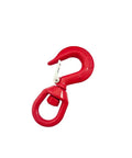 Heavy Duty 15 Ton Swivel Lifting Hook With Secure Latch Built Tough Like A Tank For Crane Or Forklift Use Drop Forged Alloy Steel workhorse in red, showcasing secure latch.
