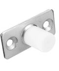 Heavy Duty Nylon Barn Door Rollers Rock Solid Floor Mounted Guide Bracket with white plastic pin and metal base.