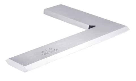 Pro Grade Bevel Edge Machinists Square With 6 Inch Blade And 4 Inch Beam, Grade 0 DIN 875, Hardened Rockwell 55 Steel For Ultra Tight Inside And Outside Angles And Dead Accurate Right Angles