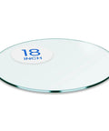 Round Tempered Glass Table Top 18 Inch Thick Three Eighths Inch with Flat Polished Edge on white background
