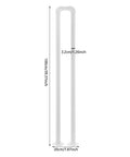 Heavy Duty U Shape Stair Handrail With Steel Wall Mount Brackets For Indoor Steps Featuring Light Baked Enamel Finish, dimensions displayed.