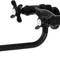 Essex Two Handle Wall Mount Bathroom Faucet in Matte Black Finish With Drip Free Ceramic Disc Solid Brass Construction