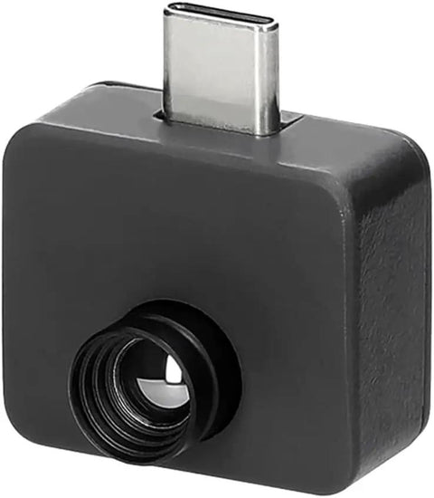 Portable Infrared Thermal Imaging Camera With USB Type C For Android Phone showing USB-C connector and lens for real-time IR imaging.