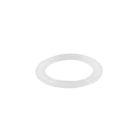 Front view of white silicone gasket for 1.5-inch sanitary tri-clamp fittings