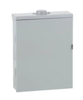Front view of Homeline 125 Amp Outdoor Main Lugs Load Center With Cover 12 Space 24 Circuit Plug On Neutral Ready
