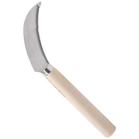 Stainless Steel Sickle With Wood Handle 4.3 Inch Blade For Berry Fruit Veggie And Flower Harvesting Curved Hook Blade For Easy Pulling Through Stems And Small Branches Lightweight With Serrated Edge For Quick Snips.