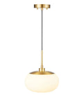 Single Opal Glass Pendant Light With Antique Brass Finish for a Cozy Modern Vibe, Warm Diffused Glow, Clean Sleek Lines